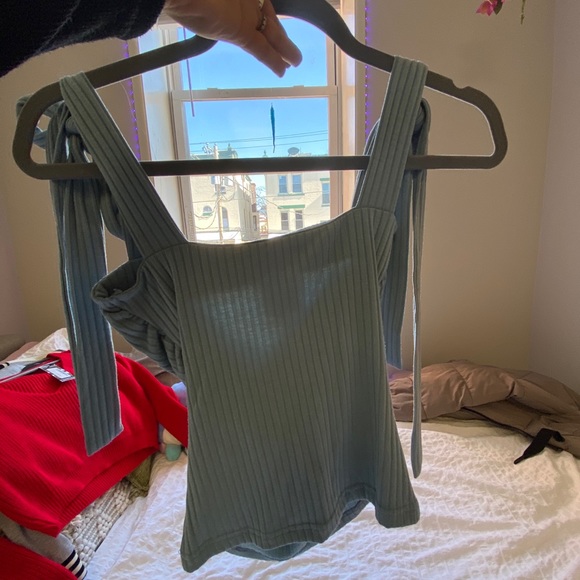 COPY - NWT Blue tie strap tank top - Picture 3 of 3